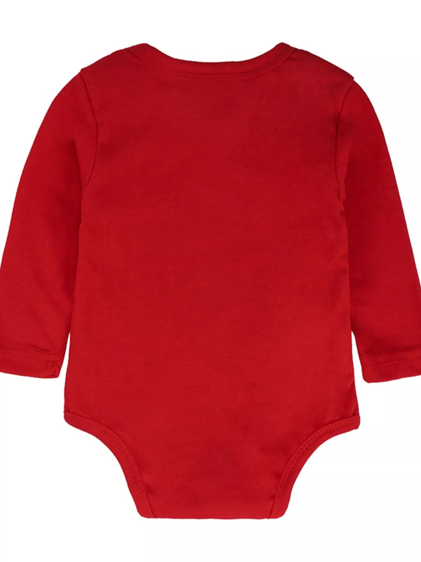 Children's My First Christmas Reindeer Baby Outfit Set in red, featuring basic style and two-piece design, made of cotton and spandex.