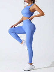 Lets Get Fit | Round Neck Tank and High Waist Leggings Active Set.