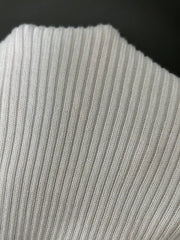 Close-up of Ribbed Knit Contrast Trim Sweater Dress fabric texture