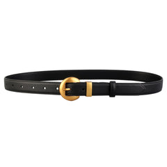 Golden Buckle Belt made of imported cowhide leather, one-piece design, featuring a stylish golden buckle for a chic look.