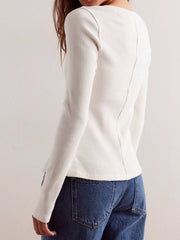 Button Up Round Neck Long Sleeve Cardigan.