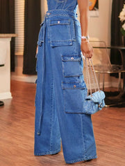Wide Leg Cargo Jeans with multiple pockets and street-chic style for a modern denim look