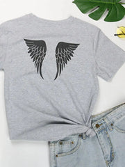 Perfee ANGEL Round Neck Short Sleeve T-Shirt.