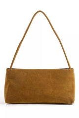 Fame Faux Suede Rectangle Bag in brown, showcasing its classic rectangular design and durable faux suede material for a sophisticated look.