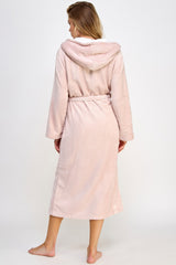 Back view of Janette Pink Robe displaying full-length coverage and relaxed fit, designed for ultimate comfort and warmth.