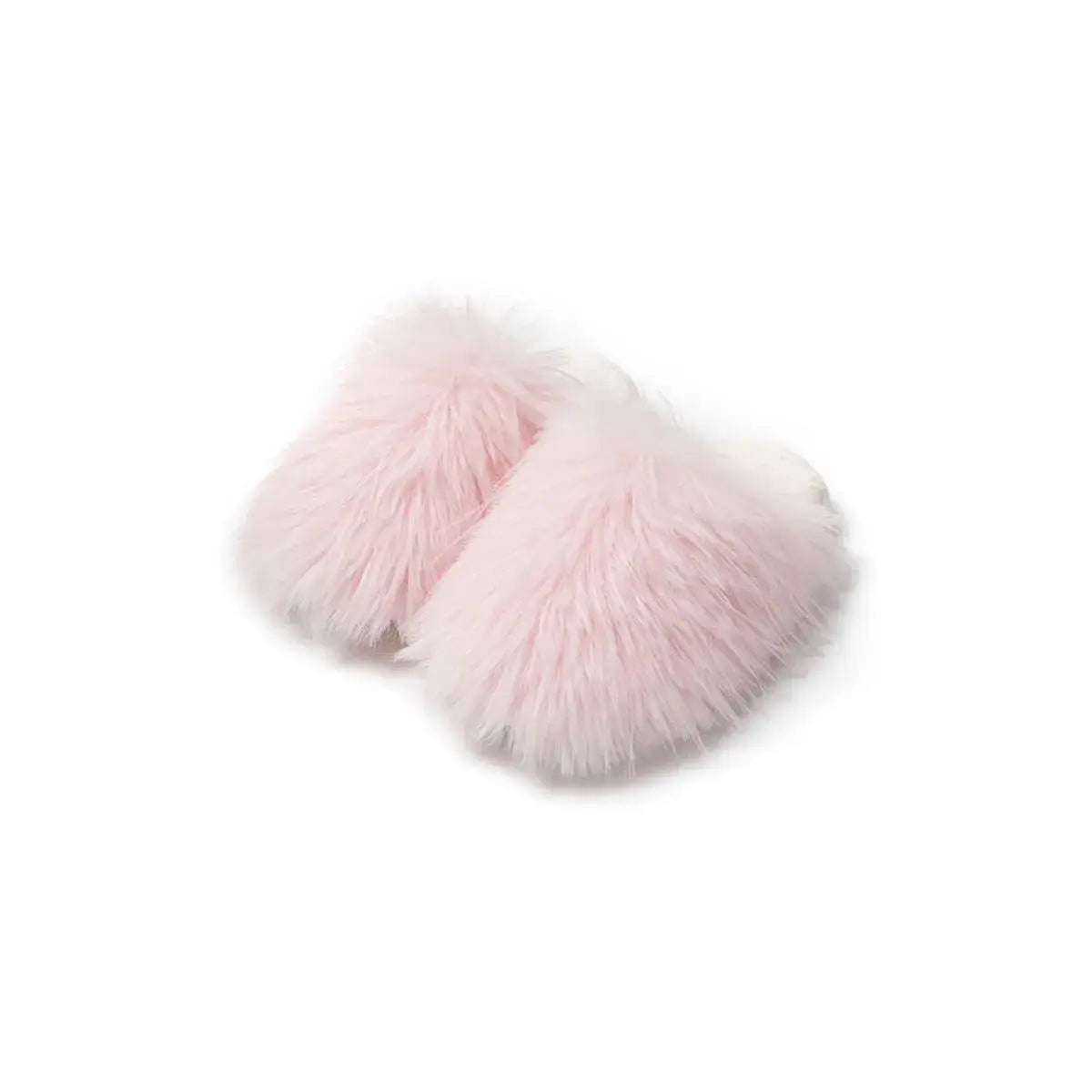 Pink round toe flats slippers with fluffy PVC design, offering cozy comfort and stylish indoor wear for women.