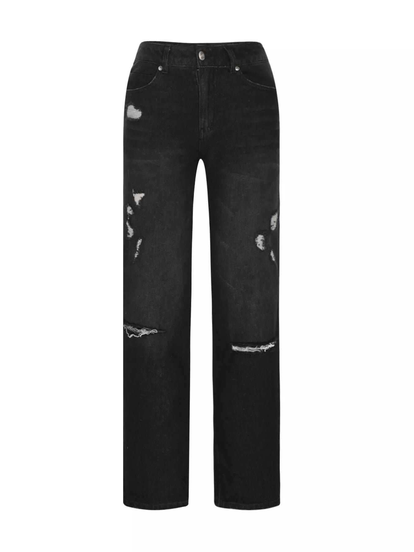 Distressed Loose Fit Jeans with vintage wash and relaxed silhouette for effortless style and everyday wear.