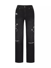 Distressed Loose Fit Jeans with vintage wash and relaxed silhouette for effortless style and everyday wear.