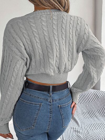 Women’s Twisted Cable-Knit V-Neck Sweater