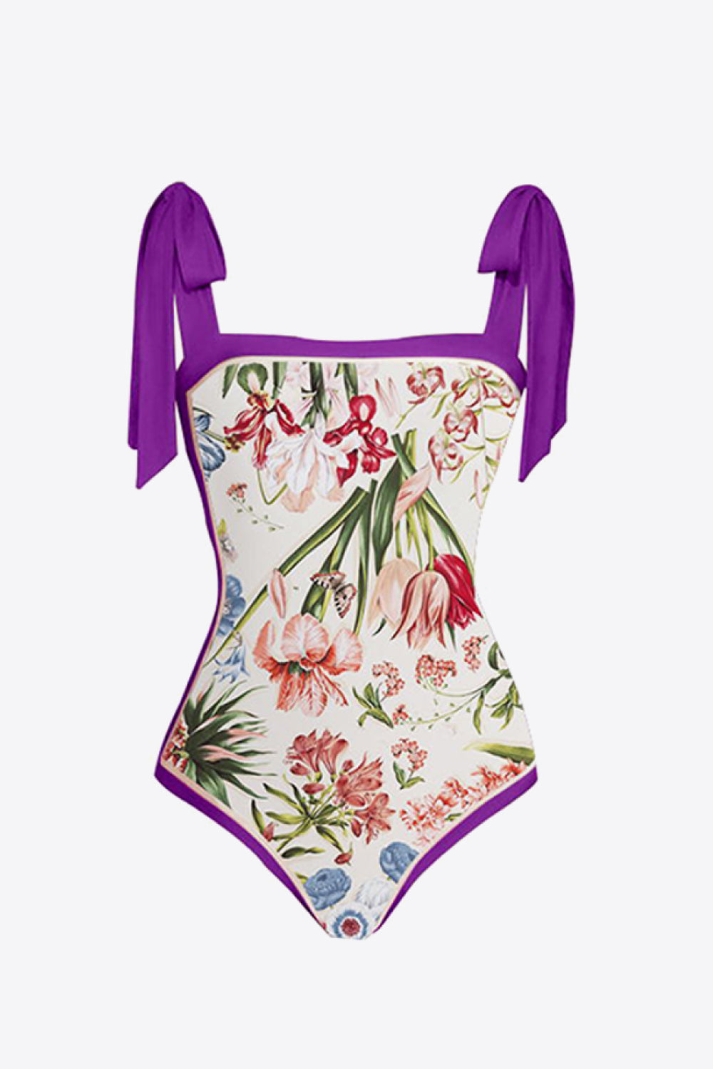 Women's Floral Tie Shoulder Two-Piece Swim Set