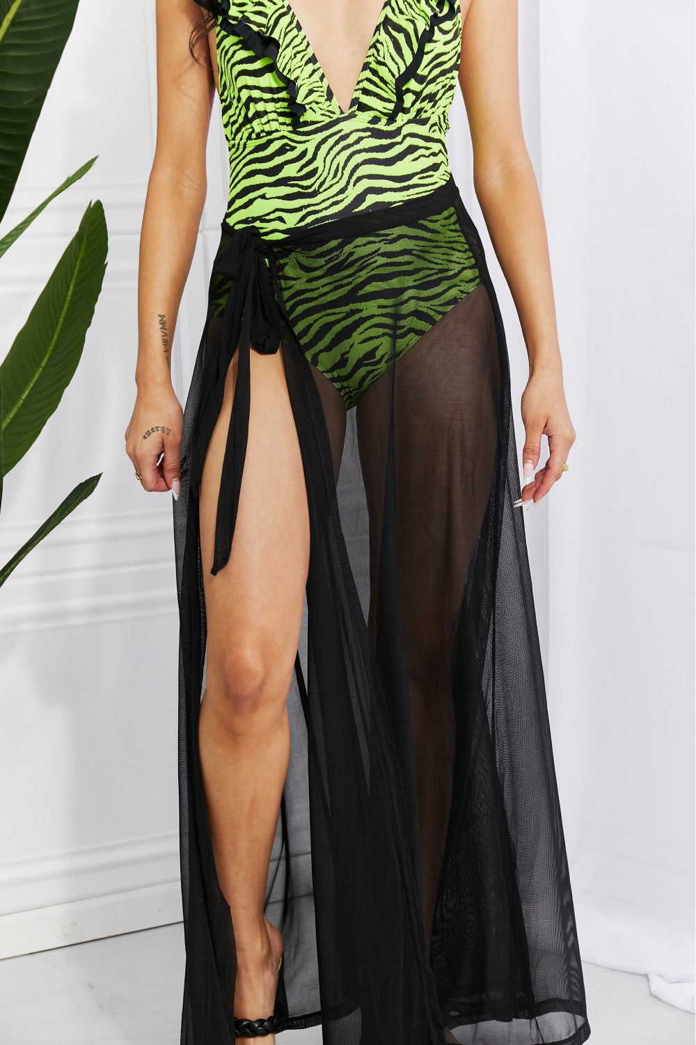 Women's Mesh Wrap Maxi Cover-Up Skirt