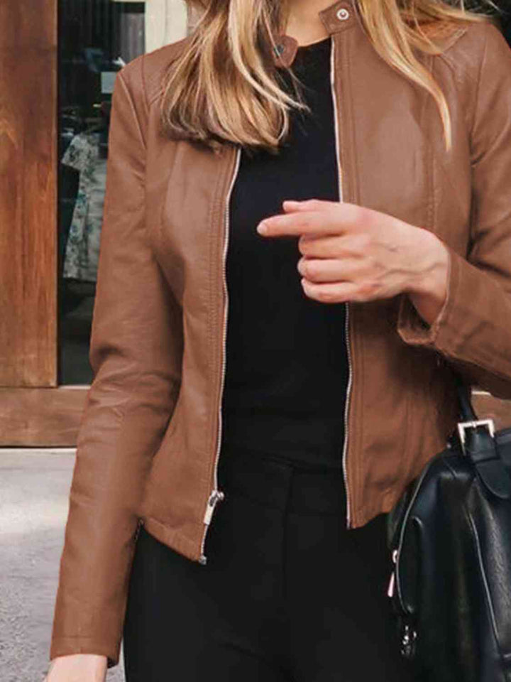 Women’s Mock Neck Zip Up Jacket