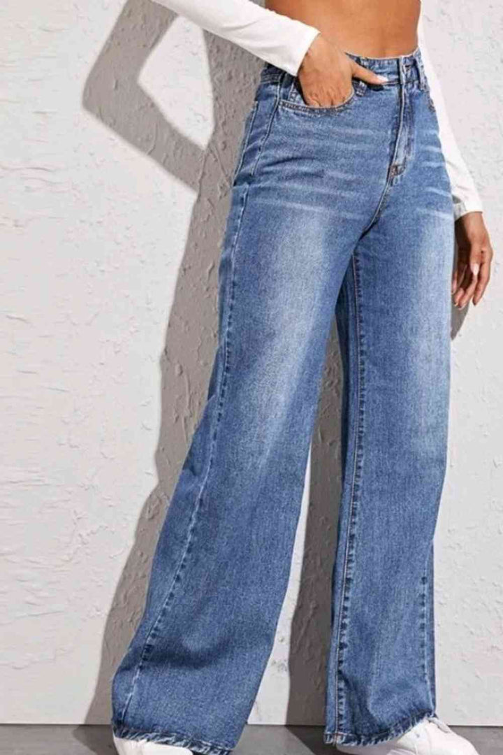 Women’s - High Waist Wide Leg Jeans