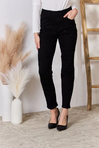 Women’s Judy Blue Full Size Rhinestone Embellished Slim Jeans
