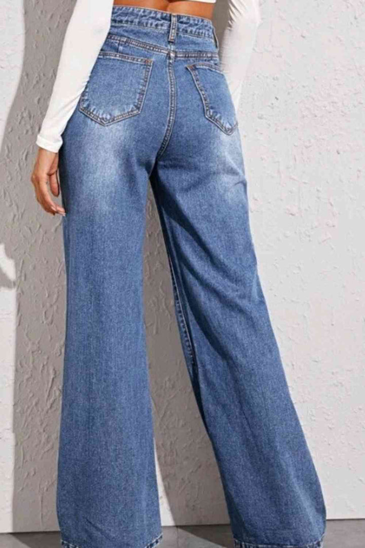 Women’s - High Waist Wide Leg Jeans