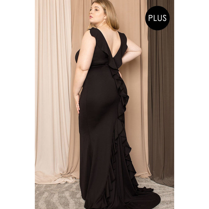 Women's Plus Size Ruffle Tail Plus Size Maxi Dress