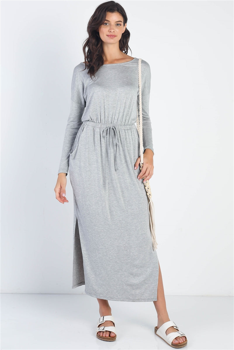 Women's Midi Sleeve Basic Maxi Dress