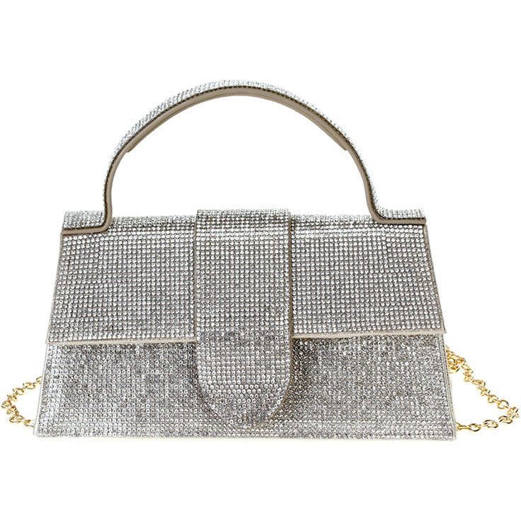 Women's Rhinestone Allover Chic Design Handle Bag
