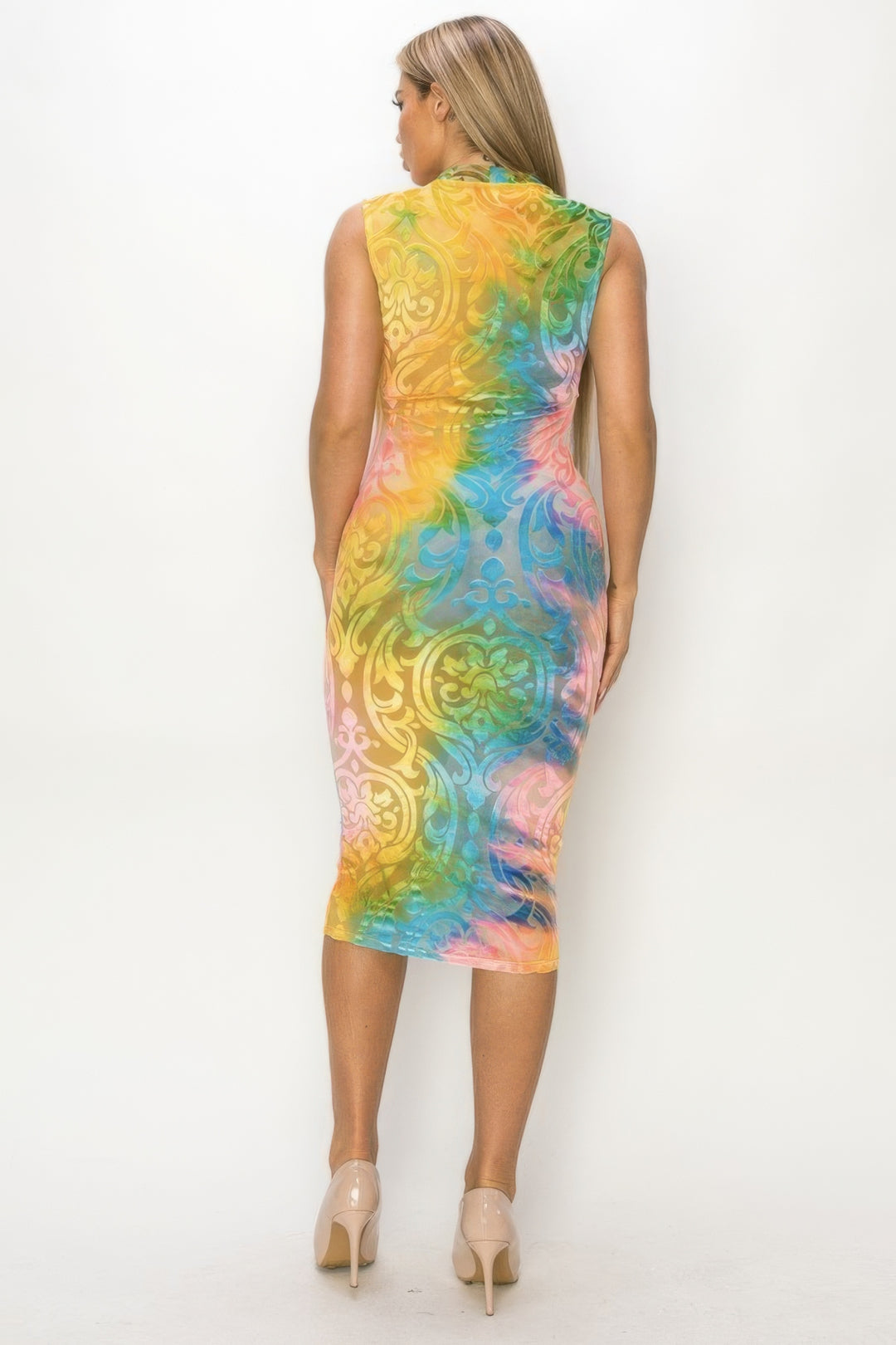 Women’s Velvet Burn Out Pattern Sexy Midi Dress