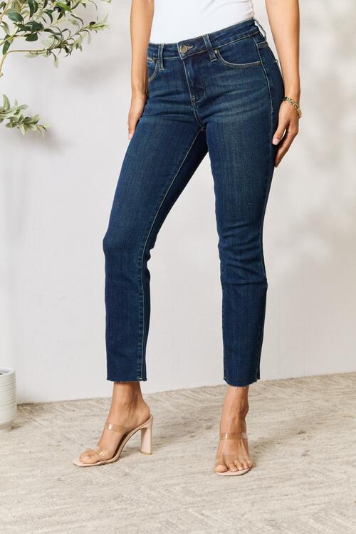 Women’s BAYEAS Full Size Raw Hem Straight Jeans
