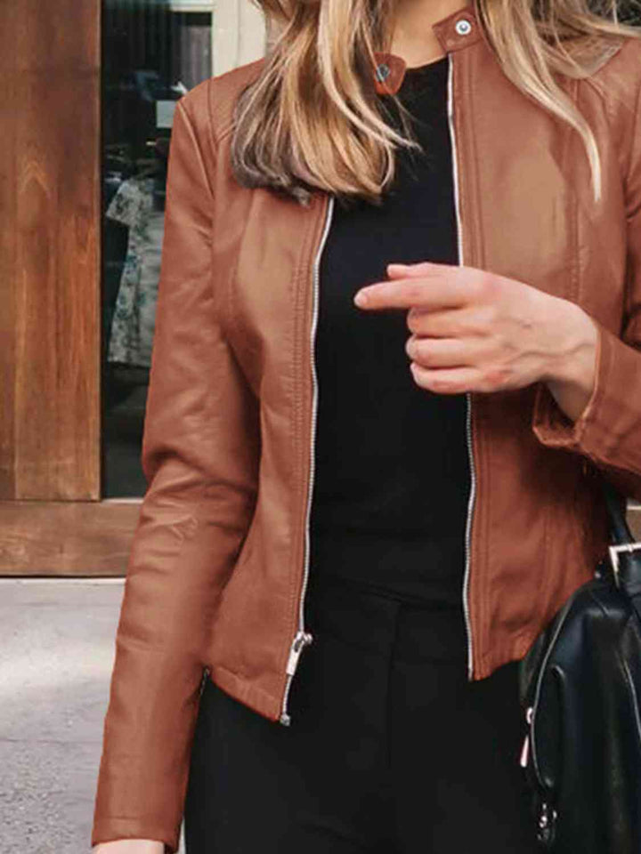 Women’s Mock Neck Zip Up Jacket