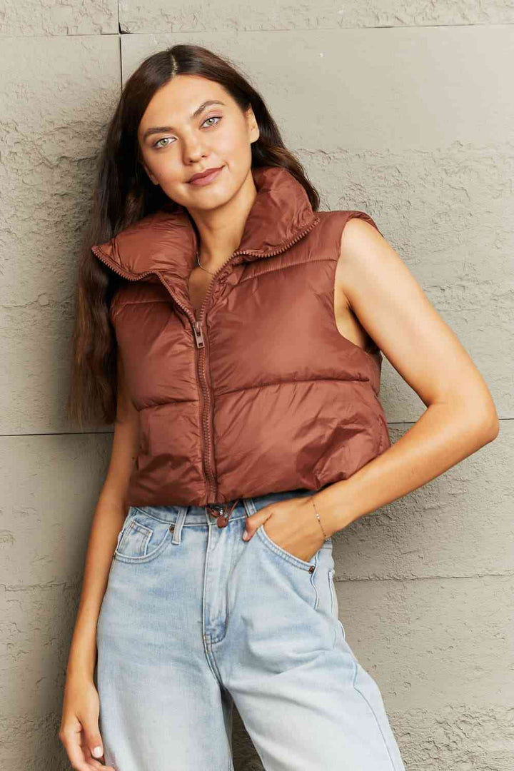 Women’s Zip-Up Drawstring Puffer Vest