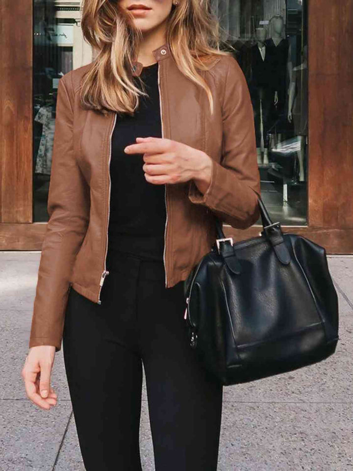Women’s Mock Neck Zip Up Jacket
